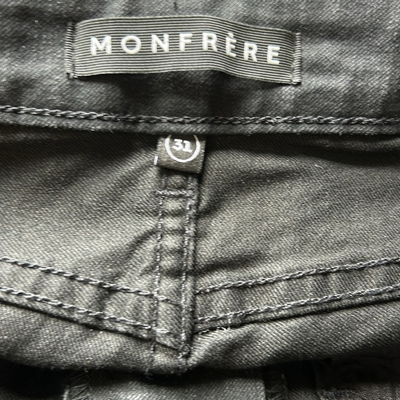 MONFRERE Greyson Distressed Skinny Jean Slash Rodium Black Mens Sz 31 NEW - Picture 12 of 16